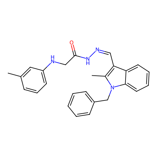 (Z)-N'-((1-benzyl-2-methyl-1H-indol-3-yl)methylene)-2-(m-tolylamino)acetohydrazide structure