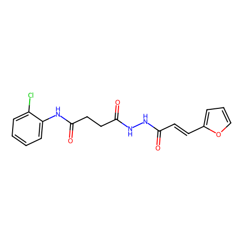 N-(2-chlorophenyl)-4-{2-[3-(2-furyl)acryloyl]hydrazino}-4-oxobutanamide structure