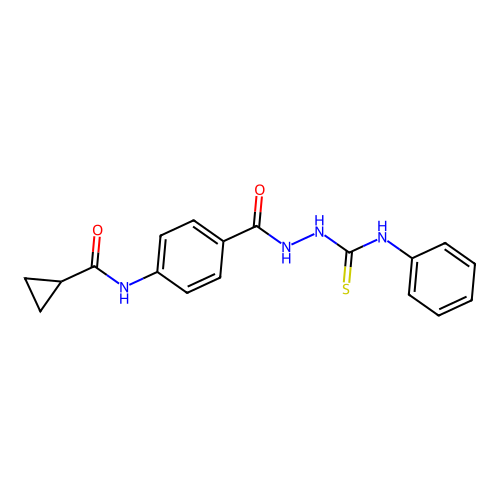 N-[4-[(phenylcarbamothioylamino)carbamoyl]phenyl]cyclopropanecarboxamide structure