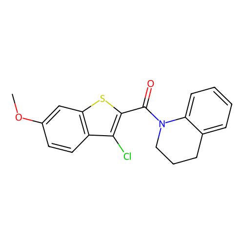 (3-chloro-6-methoxy-1-benzothiophen-2-yl)(3,4-dihydroquinolin-1(2H)-yl)methanone structure