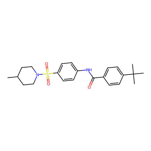 4-tert-butyl-N-[4-[(4-methyl-1-piperidinyl)sulfonyl]phenyl]benzamide structure