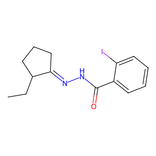 N'-(2-ethylcyclopentylidene)-2-iodobenzohydrazide structure