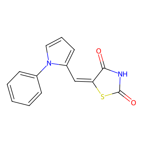 (5E)-5-[(1-phenyl-1H-pyrrol-2-yl)methylidene]-1,3-thiazolidine-2,4-dione structure