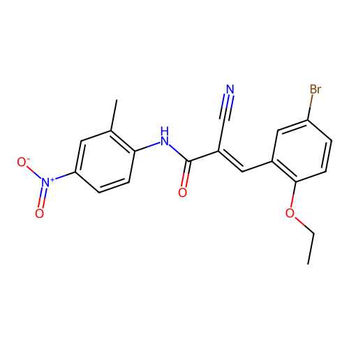 (E)-3-(5-bromo-2-ethoxyphenyl)-2-cyano-N-(2-methyl-4-nitrophenyl)prop-2-enamide structure