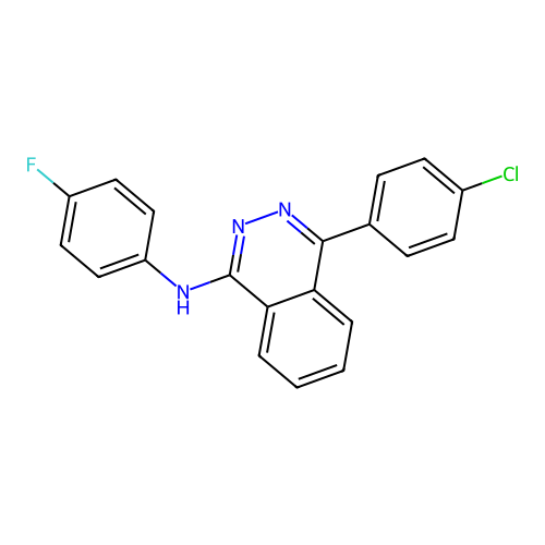 4-(4-chlorophenyl)-N-(4-fluorophenyl)phthalazin-1-amine structure