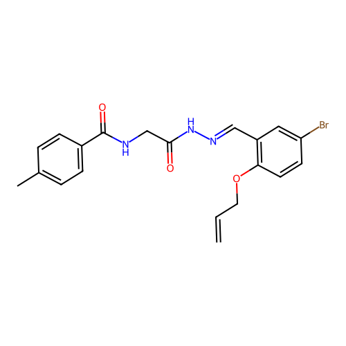 N-(2-(2-(2-(Allyloxy)-5-BR-benzylidene)hydrazino)-2-oxoethyl)-4-methylbenzamide structure