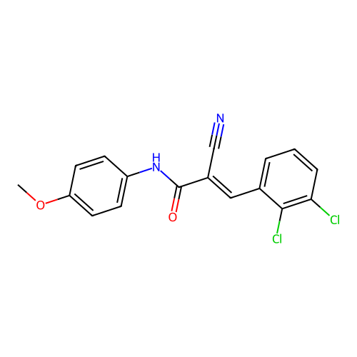 2-cyano-3-(2,3-dichlorophenyl)-N-(4-methoxyphenyl)prop-2-enamide structure
