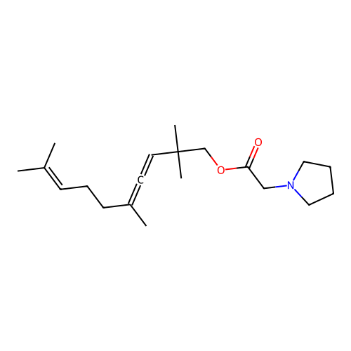 2,2,5,9-Tetramethyldeca-3,4,8-trien-1-yl pyrrolidin-1-ylacetate structure
