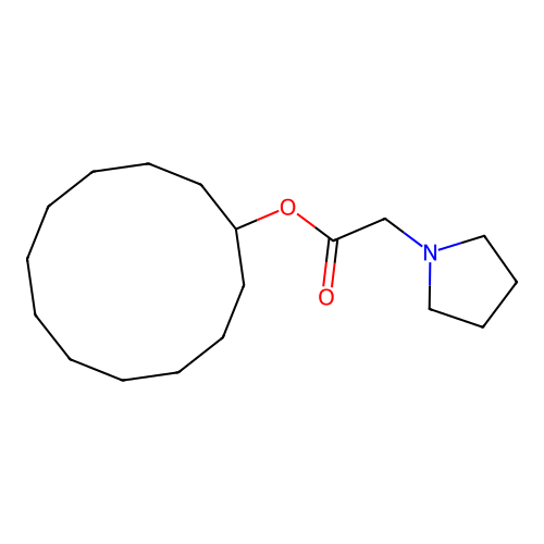 Cyclododecyl pyrrolidin-1-ylacetate structure