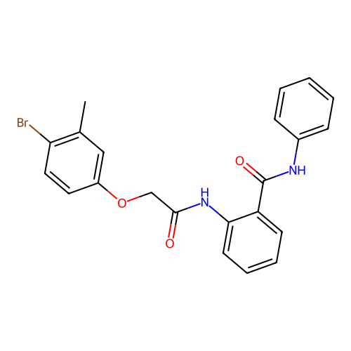 2-{[(4-bromo-3-methylphenoxy)acetyl]amino}-N-phenylbenzamide structure
