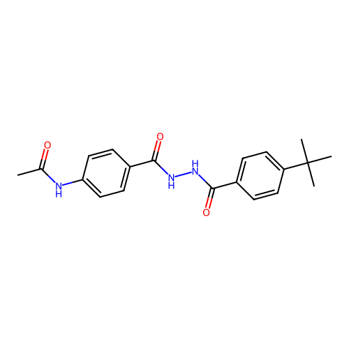 N-[4-({2-[(4-tert-butylphenyl)carbonyl]hydrazinyl}carbonyl)phenyl]acetamide structure
