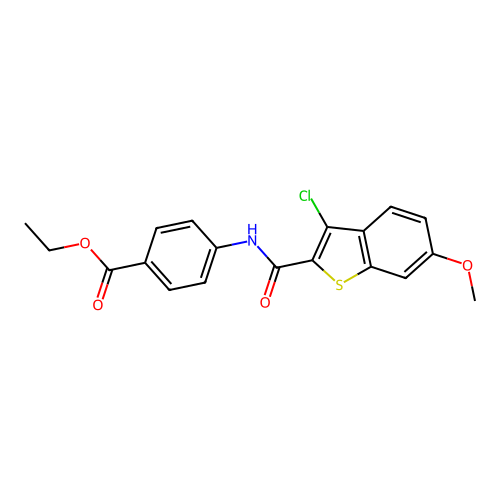 Ethyl 4-[(3-chloro-6-methoxybenzo[b]thiophen-2-yl)carbonylamino]benzoate structure