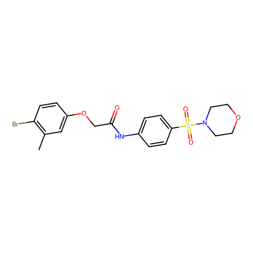 2-(4-bromo-3-methylphenoxy)-N-[4-(morpholin-4-ylsulfonyl)phenyl]acetamide structure
