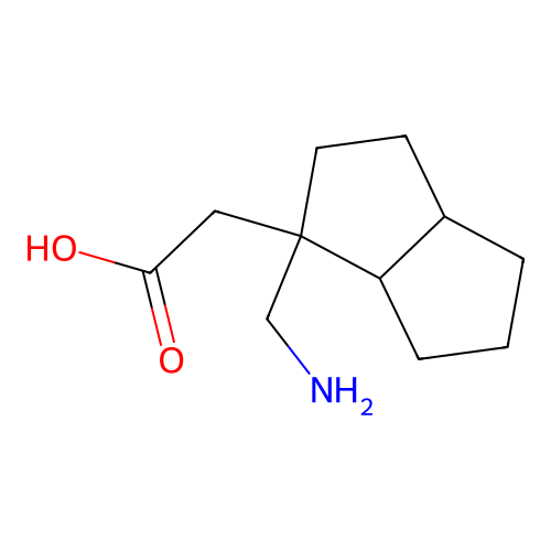 2-[1-(aminomethyl)-3,3a,4,5,6,6a-hexahydro-2H-pentalen-1-yl]acetic acid structure