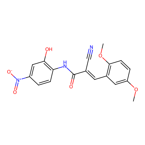 2-cyano-3-(2,5-dimethoxyphenyl)-N-(2-hydroxy-4-nitrophenyl)prop-2-enamide structure