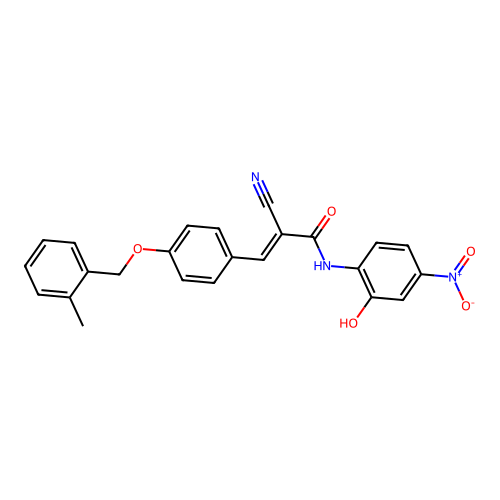 2-cyano-N-(2-hydroxy-4-nitro-phenyl)-3-[4-[(2-methylphenyl)methoxy]phenyl]prop-2-enamide structure