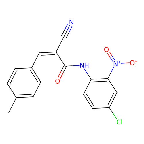 (Z)-N-(4-chloro-2-nitrophenyl)-2-cyano-3-(p-tolyl)acrylamide structure