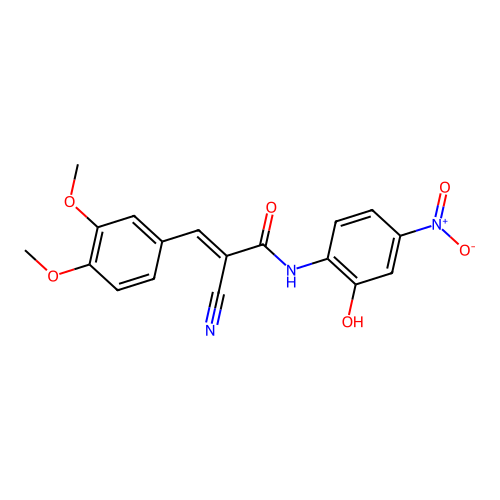 2-cyano-3-(3,4-dimethoxyphenyl)-N-(2-hydroxy-4-nitrophenyl)prop-2-enamide structure