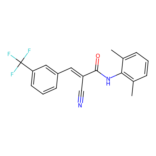 2-cyano-N-(2,6-dimethylphenyl)-3-[3-(trifluoromethyl)phenyl]prop-2-enamide structure