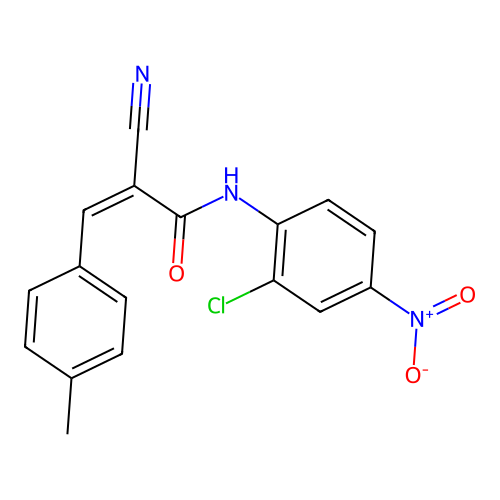 (Z)-N-(2-chloro-4-nitrophenyl)-2-cyano-3-(p-tolyl)acrylamide structure