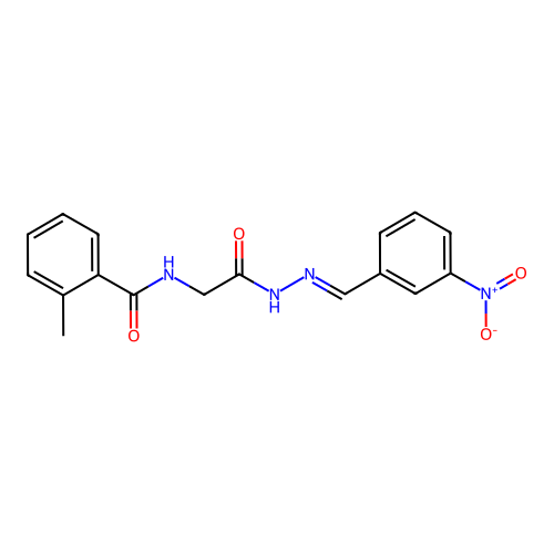 2-Methyl-N-(2-(2-(3-nitrobenzylidene)hydrazino)-2-oxoethyl)benzamide structure