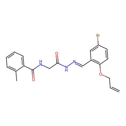 N-(2-(2-(2-(Allyloxy)-5-BR-benzylidene)hydrazino)-2-oxoethyl)-2-methylbenzamide structure