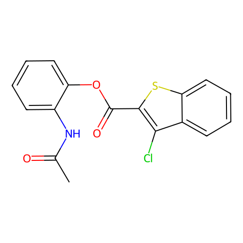 (2-Acetamidophenyl) 3-chloro-1-benzothiophene-2-carboxylate structure