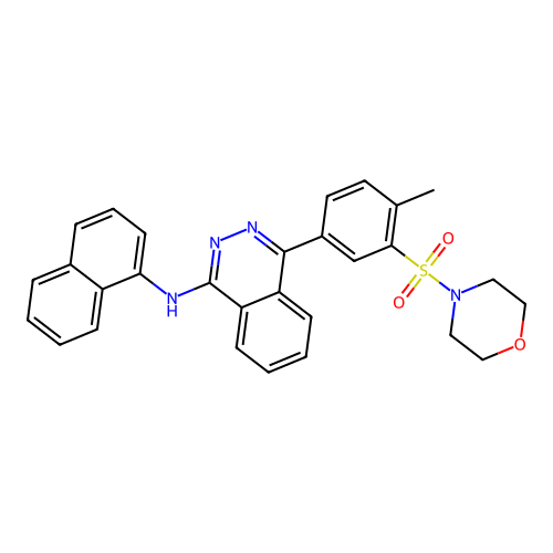 4-(4-methyl-3-(morpholinosulfonyl)phenyl)-N-(naphthalen-1-yl)phthalazin-1-amine structure