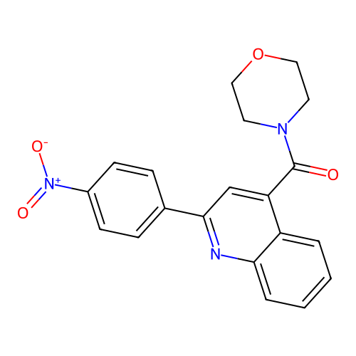 Morpholino(2-(4-nitrophenyl)quinolin-4-yl)methanone structure