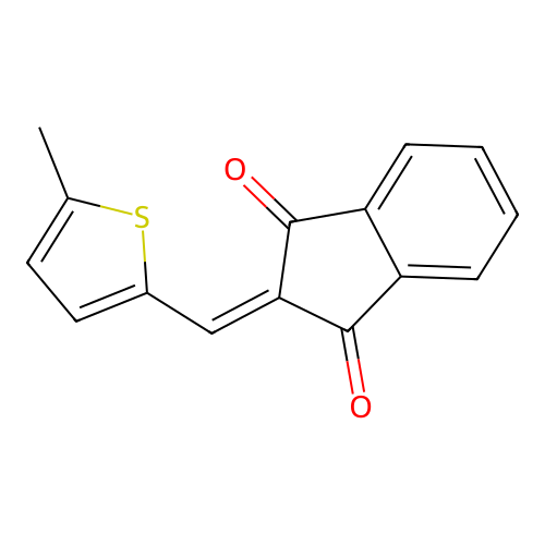2-[(5-methyl-2-thienyl)methylene]-1H-indene-1,3(2H)-dione structure