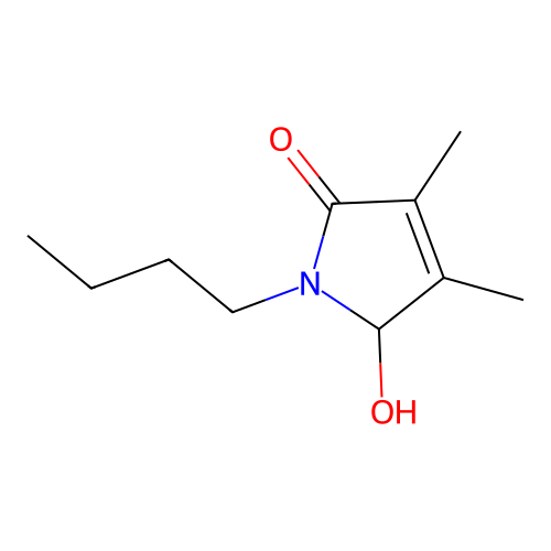 1-butyl-5-hydroxy-3,4-dimethyl-1,5-dihydro-2H-pyrrol-2-one structure