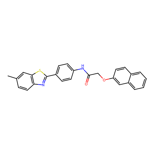 N-[4-(6-methyl-1,3-benzothiazol-2-yl)phenyl]-2-(2-naphthyloxy)acetamide structure