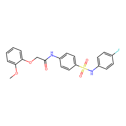 N-{4-[(4-fluorophenyl)sulfamoyl]phenyl}-2-(2-methoxyphenoxy)acetamide structure