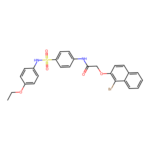 2-(1-bromonaphthalen-2-yl)oxy-N-[4-[(4-ethoxyphenyl)sulfamoyl]phenyl]acetamide structure