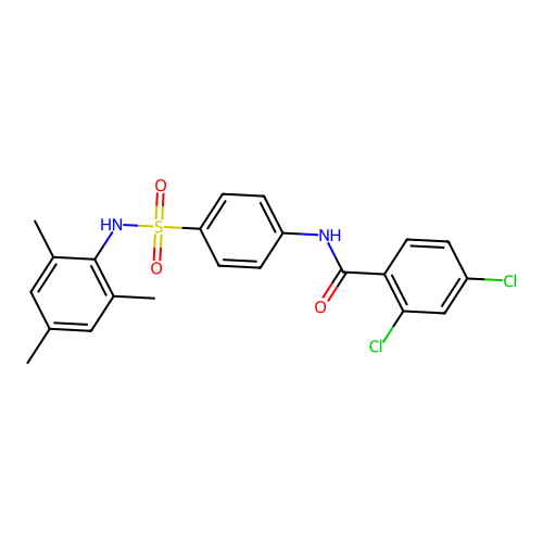 2,4-dichloro-N-{4-[(mesitylamino)sulfonyl]phenyl}benzamide structure