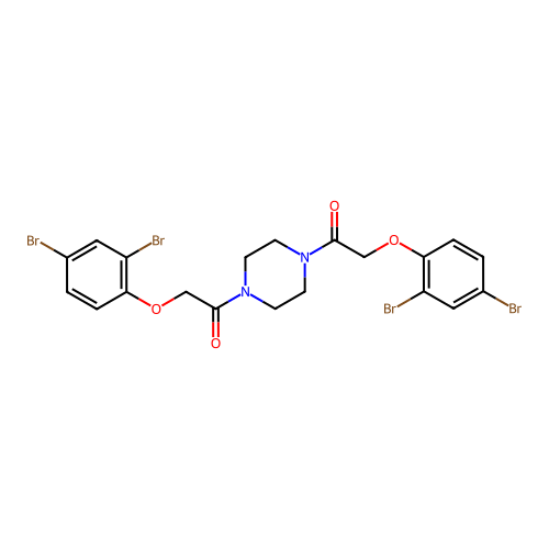 1,4-Bis[(2,4-dibromophenoxy)acetyl]piperazine structure