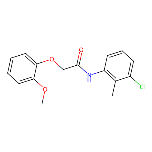 N-(3-chloro-2-methylphenyl)-2-(2-methoxyphenoxy)acetamide structure