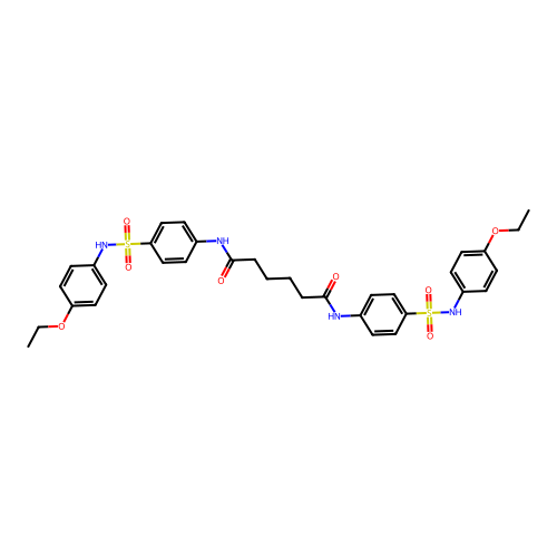 N,N'-bis[4-[(4-ethoxyphenyl)sulfamoyl]phenyl]hexanediamide structure