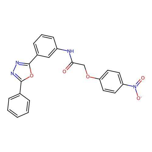 2-(4-nitrophenoxy)-N-[3-(5-phenyl-1,3,4-oxadiazol-2-yl)phenyl]acetamide structure