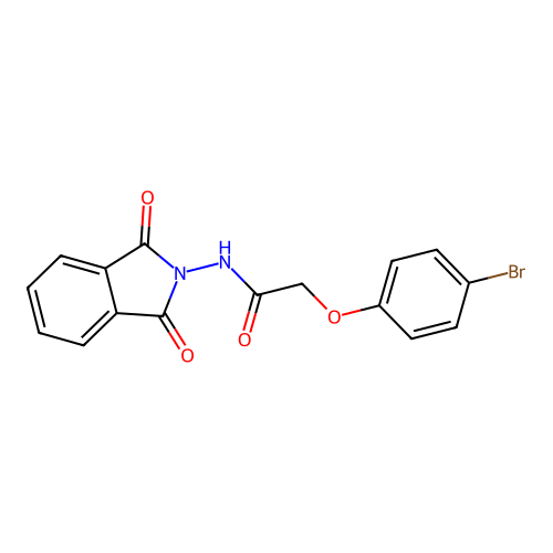 2-(4-bromophenoxy)-N-(1,3-dioxo-1,3-dihydro-2H-isoindol-2-yl)acetamide structure