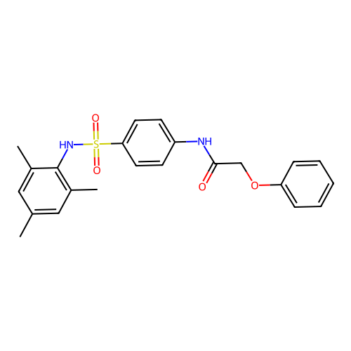 N-{4-[(mesitylamino)sulfonyl]phenyl}-2-phenoxyacetamide structure