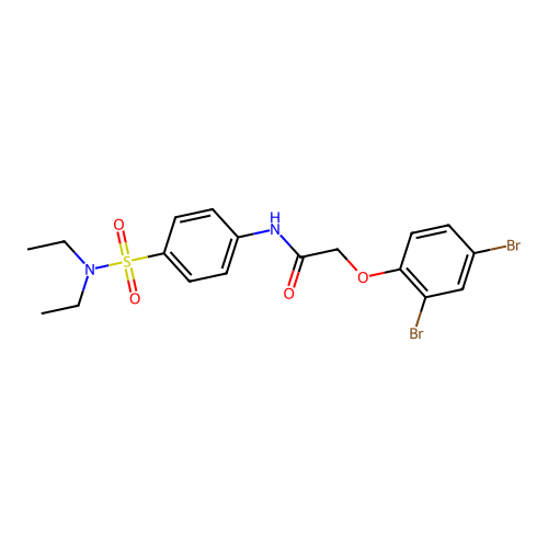 2-(2,4-dibromophenoxy)-N-{4-[(diethylamino)sulfonyl]phenyl}acetamide structure