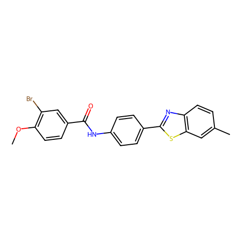 3-bromo-4-methoxy-N-[4-(6-methyl-1,3-benzothiazol-2-yl)phenyl]benzamide structure