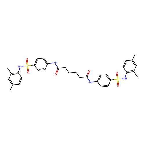 N,N'-bis[4-[(2,4-dimethylphenyl)sulfamoyl]phenyl]hexanediamide structure