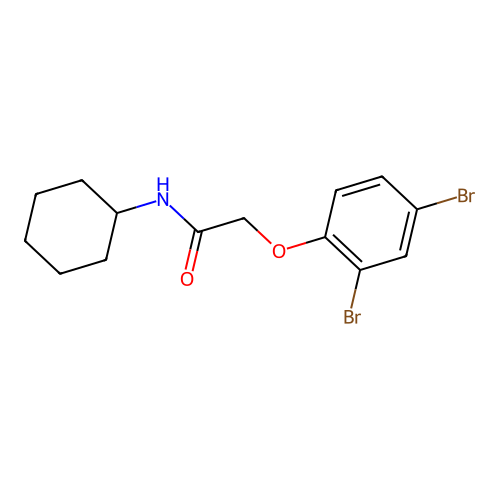 N-cyclohexyl-2-(2,4-dibromophenoxy)acetamide structure