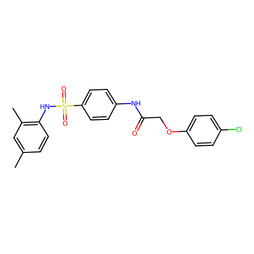 2-(4-chlorophenoxy)-N-[4-[(2,4-dimethylphenyl)sulfamoyl]phenyl]acetamide structure