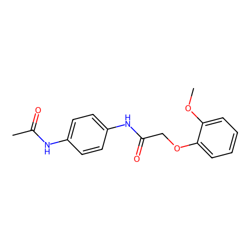 N-[4-(acetylamino)phenyl]-2-(2-methoxyphenoxy)acetamide structure