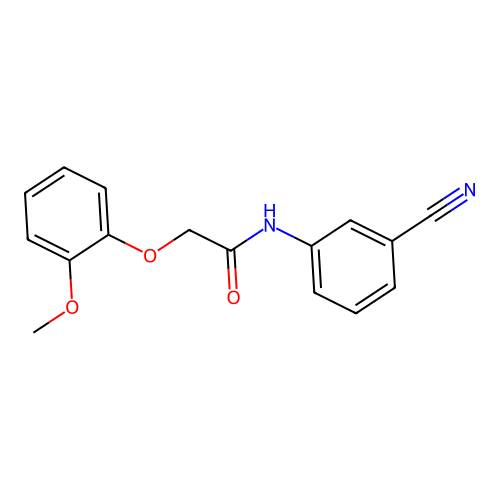 N-(3-氰基苯基)-2-(2-甲氧基苯氧基)乙酰胺 structure