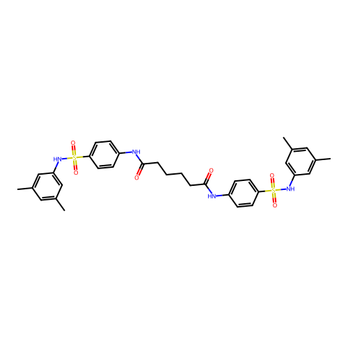 N,N'-bis{4-[(3,5-dimethylphenyl)sulfamoyl]phenyl}hexanediamide structure