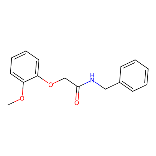 N-benzyl-2-(2-methoxyphenoxy)acetamide structure